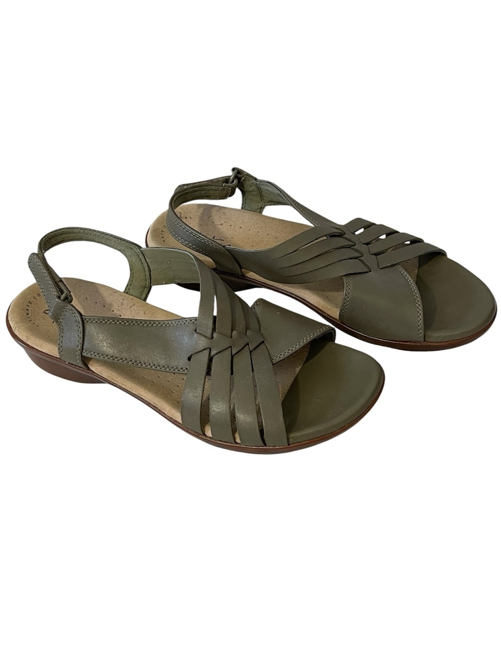 Clarks Collection Loomis Cassey Leather Strappy Sandals Faux Leather Casual